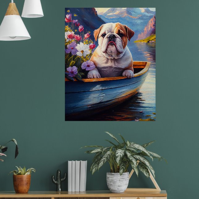Engelsk bulldog på Paddle: A Scenia Äventyr Poster (Vardagsrum 1)