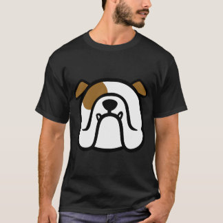 Engelsk Bulldog på rosa - Bulldog ansikte siluett T Shirt