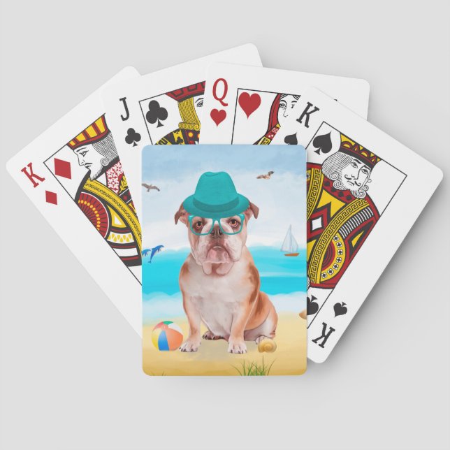 Engelsk Bulldog på Strand Casinokort (Baksidan)