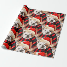 Engelsk bulldog Patterned jul Presentpapper