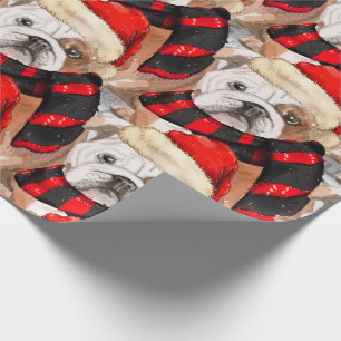 Engelsk bulldog Patterned jul Presentpapper
