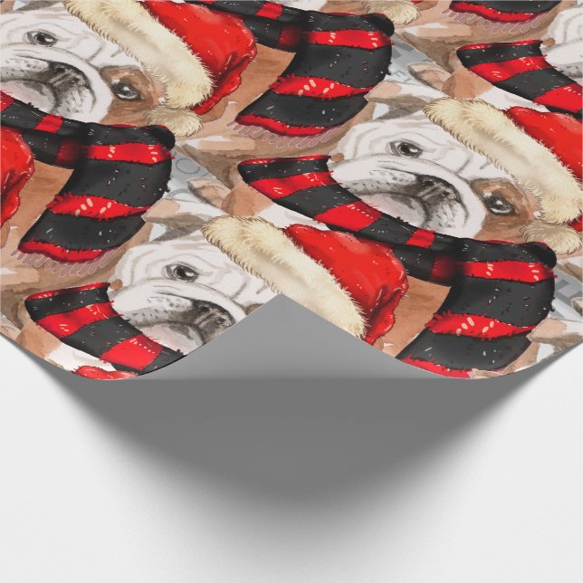 Engelsk bulldog Patterned jul Presentpapper (Hörn)