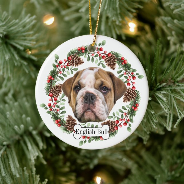 Engelsk bulldog Personlig Pet Ornament (Träd)