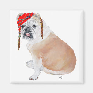 Engelsk Bulldog Pirat Magnet
