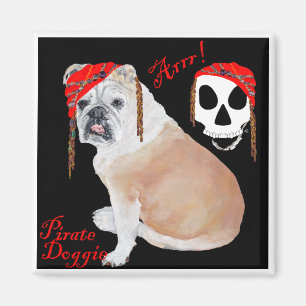 Engelsk Bulldog Pirate Magnet