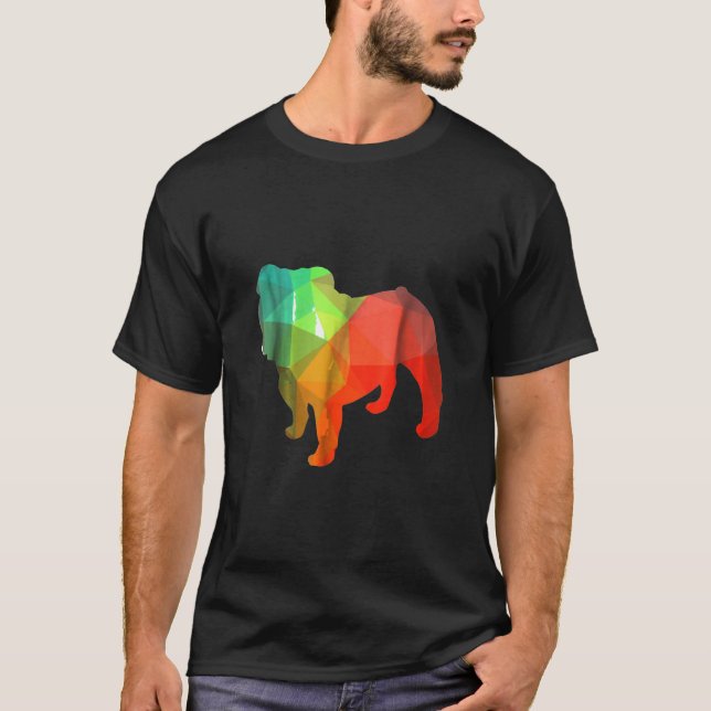 Engelsk Bulldog Poly Design T Shirt (Framsida)