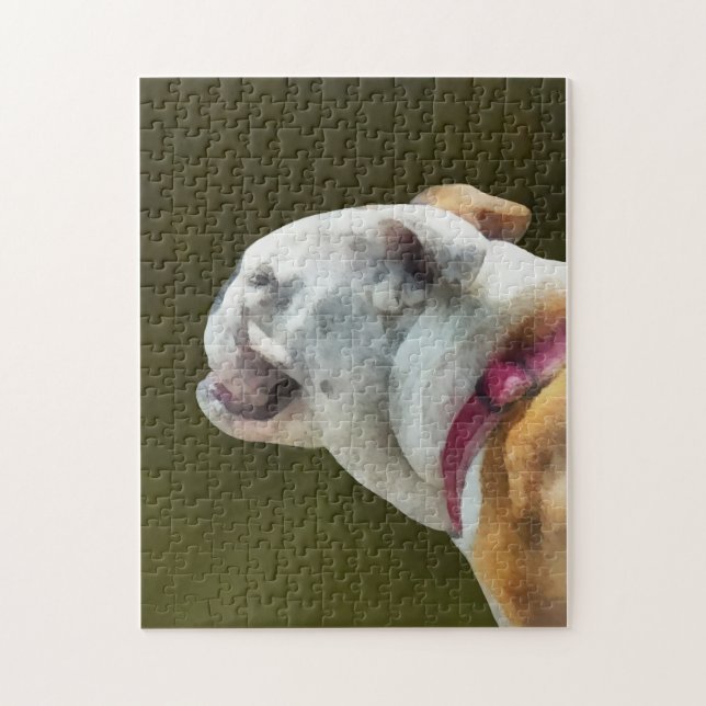 Engelsk Bulldog Profil Pussel (Vertikal)