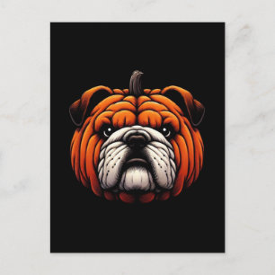 Engelsk bulldog Pumpkin - Halloween Hund Vykort
