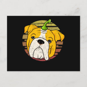 Engelsk bulldog Pumpkin Halloween-Thanksgiving Vykort
