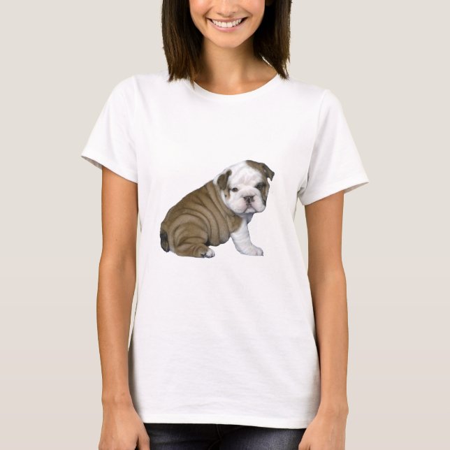 Engelsk bulldog Puppy (bruna) T Shirt (Framsida)
