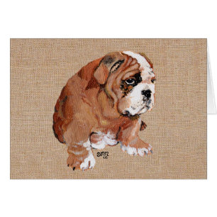 Engelsk Bulldog Puppy Hälsningskort