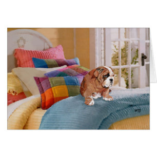 Engelsk Bulldog Puppy Hälsningskort