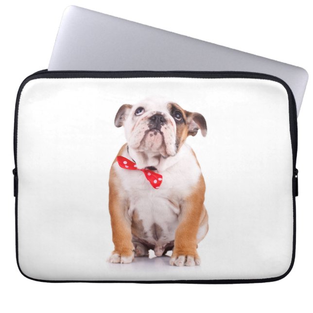 Engelsk bulldog Puppy Hund Computer Fodral Sleeve (Framsidan)