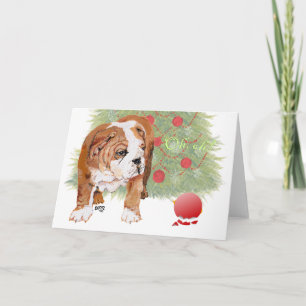 Engelsk bulldog Puppy-jul Helgkort