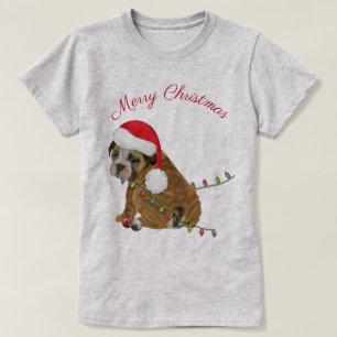 Engelsk bulldog Puppy-jul T-shirt