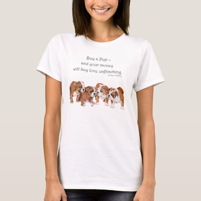 Engelsk Bulldog Puppy Tee (Framsida)