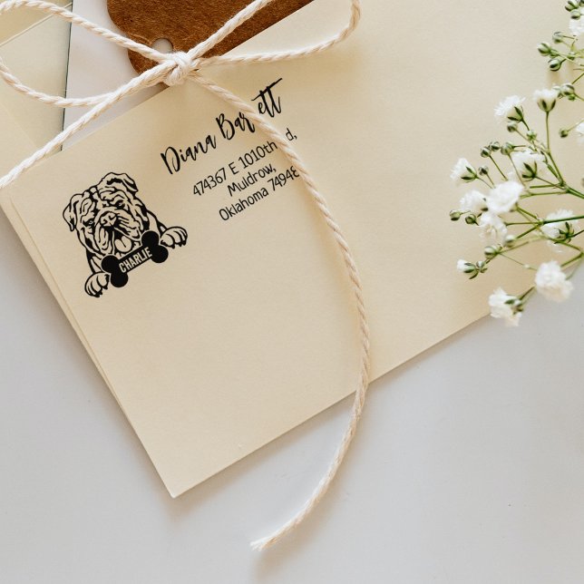 Engelsk Bulldog Returadress, Hund aveln Stämpel (Skapare uppladdad)