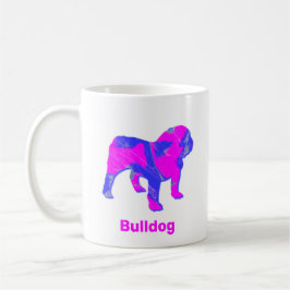 Engelsk bulldog Shock rosa & Blue Abstrakt White C Kaffemugg