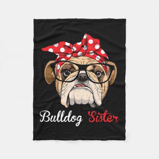 Engelsk bulldog Sister for Bulldog Älskare Fleecefilt (Framsidan)