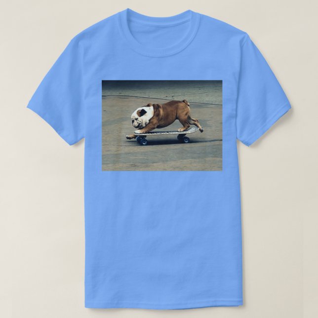 Engelsk bulldog Skateboarding T Shirt (Design framsida)