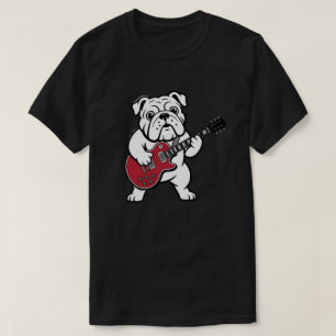 Engelsk Bulldog som spelar elgitarr T Shirt