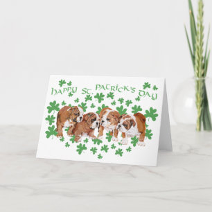 Engelsk Bulldog St Patrick's Day-kort Kort