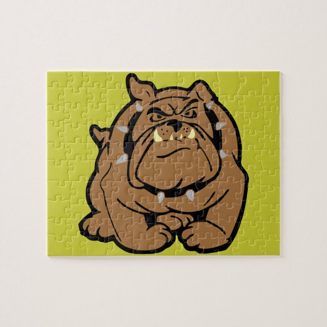 Engelsk Bulldog-Tecknad Pussel (Horisontell)