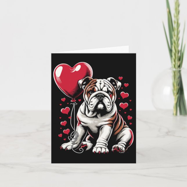 Engelsk Bulldog Valentindagen Hundägare Valentin Kort (Framsida)