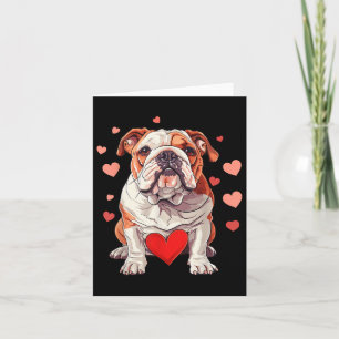 Engelsk bulldog Valentines day Heart Pet Hund Anim Kort