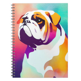 Engelsk Bulldog Vild Nature Animal Painting Anteckningsbok