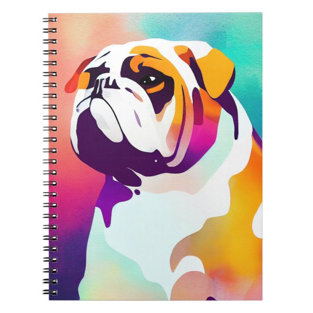 Engelsk Bulldog Vild Nature Animal Painting Anteckningsbok (Framsidan)