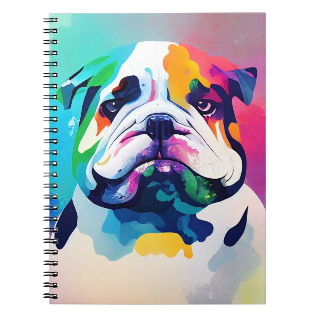 Engelsk Bulldog Vild Nature Animal Painting Anteckningsbok (Framsidan)
