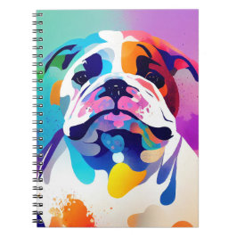 Engelsk Bulldog Vild Nature Animal Painting Anteckningsbok