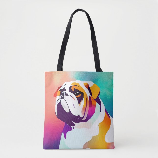 Engelsk Bulldog Vild Nature Animal Painting Tygkasse (Framsida)