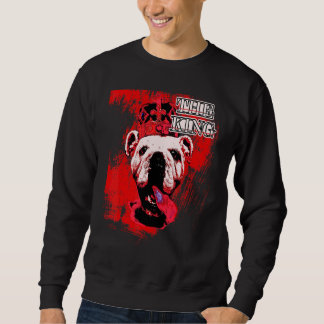 Engelsk bulldog with Krona Hundar Motif Lång Ärmad Tröja