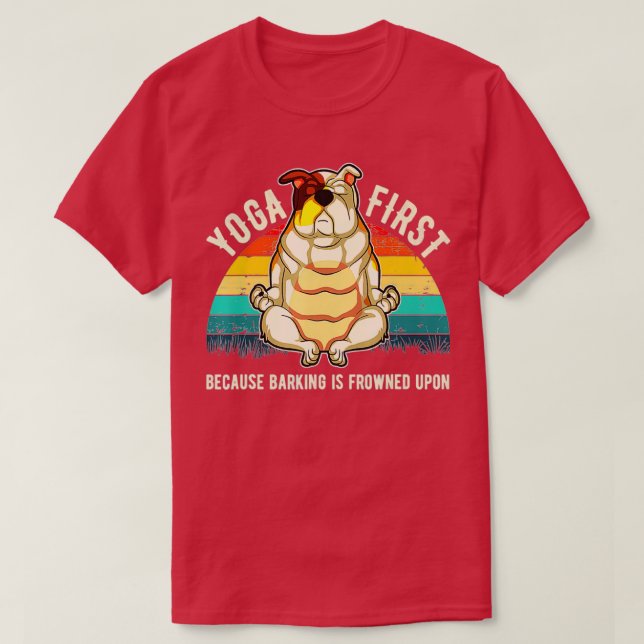 Engelsk bulldog Yoga Idea T Shirt (Design framsida)