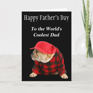 Engelsk Bulldogg Coolaste Pappa Fars Dag Kort