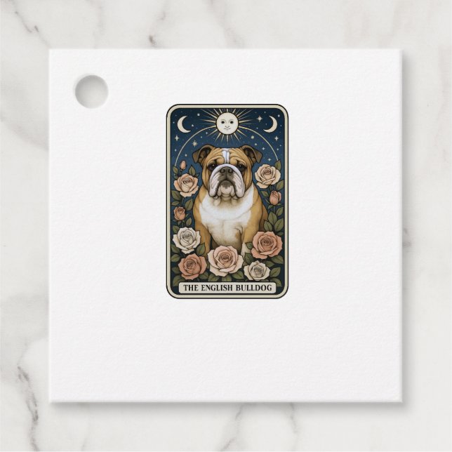 Engelsk bulldogg gåvor etiketter (Framsida)