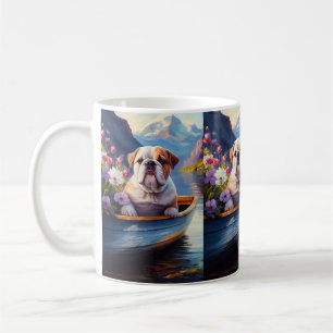 Engelsk Bulldogg på paddel: Ett naturskönt äventyr Kaffemugg
