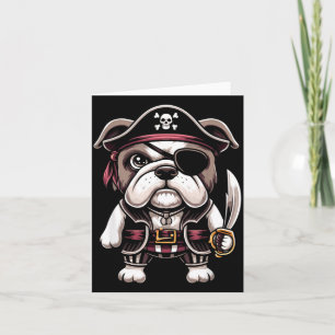 Engelsk Bulldogg Pirat Hund Halloweenfest Kort