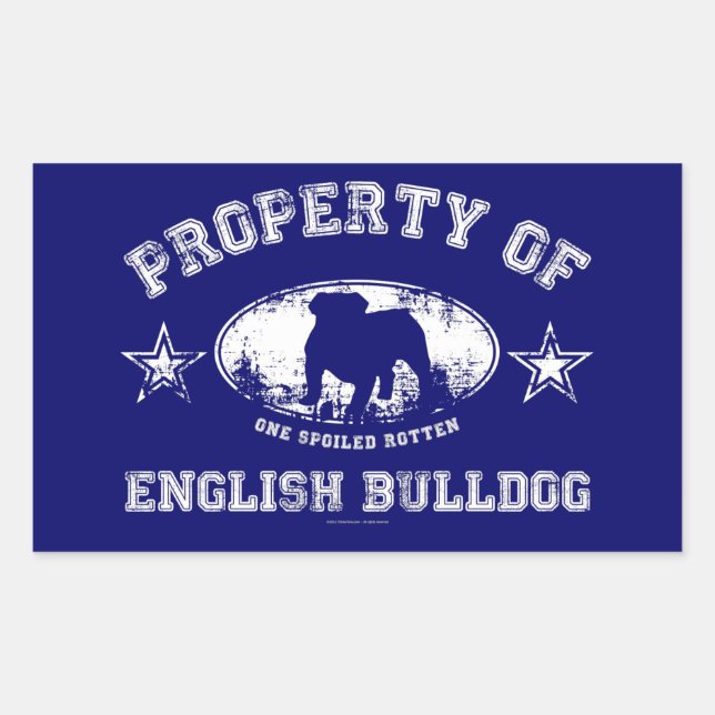 Engelsk bulldogg rektangulärt klistermärke (Framsida)