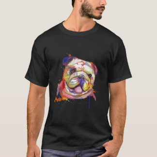 Engelsk Bulldogg Splash T Shirt