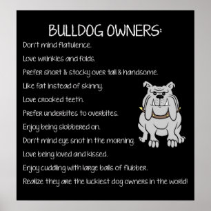 Engelsk bulldoggälskareaffisch poster
