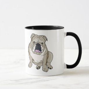 Engelsk bulldoggillustration på kaffemuggen mugg