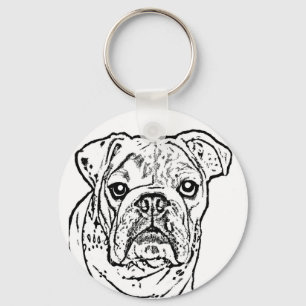 Engelsk bulldoggkeychain nyckelring