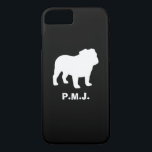 Engelsk bulldoggSilhouette med beställnings- text<br><div class="desc">Shoppa det hela valet av hund älskaredesigner på Jenn&#39; s klottrar världen.</div>