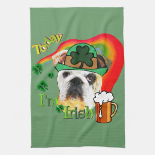 Engelsk bulldoggst patricks day kökshandduk