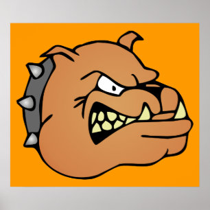 Engelsk bulldoggtecknad poster