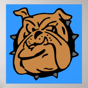 Engelsk bulldoggtecknad poster