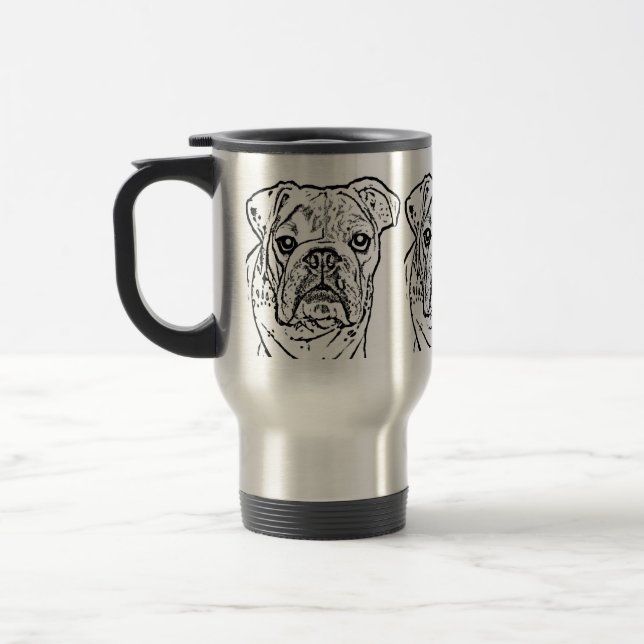 Engelsk bulldoggtravel mug resemugg (Vänster)